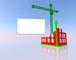 building and blank billboard