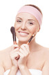 woman with two brushes