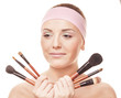 woman with brushes