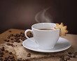 Cup of coffee with cookie