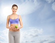 Photo: Young attractive sporty woman isolated on white Young attractive sporty woman isolated on white