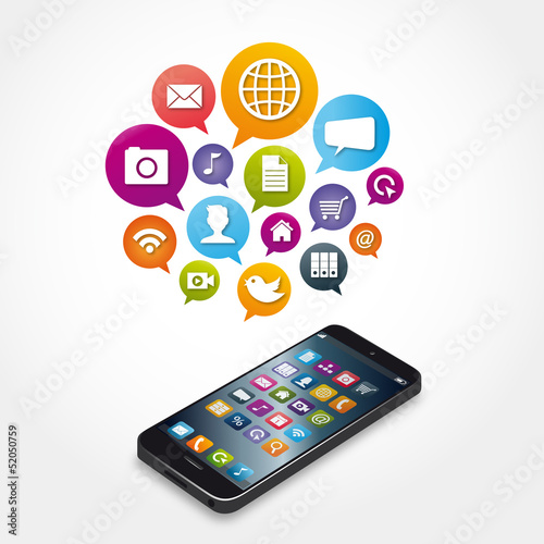Vector: smartphone, logo, cloud smartphone, logo, cloud