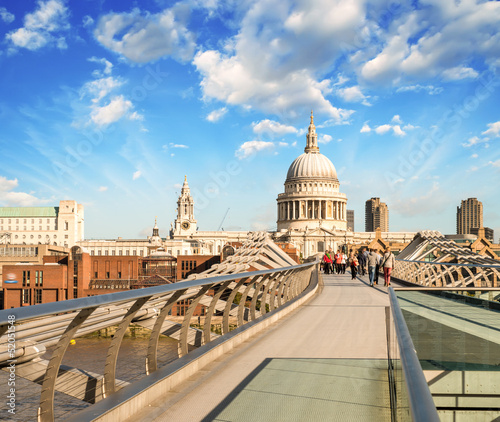 Photo: St Paul Cathedral view from the Millennium Bridge, London St Paul Cathedral view from the Millennium Bridge, London