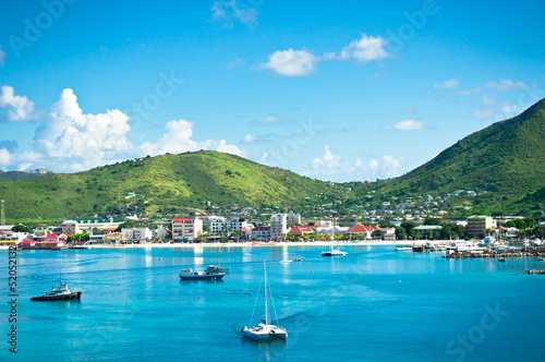 Photo: Beautiful panorama of Philipsburg, Saint Martin, Caribbean Islan Beautiful panorama of Philipsburg, Saint Martin, Caribbean Islan