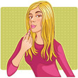 Cute girl doing her make up