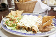 Enchiladas with cheese and beans