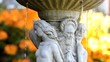 Water Fountain on a Out of Focus Bokeh Background