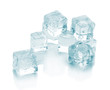 Ice cubes on white background
