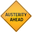 Austerity Ahead - vector warning sign