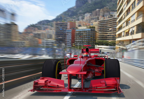 Illustration: red f1 racing monaco red f1 racing monaco