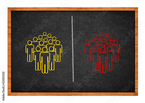 Photo: Two divided groups of people Two divided groups of people