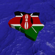 Kenya map flag in abstract ocean illustration