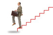 Businessman walking on stairs