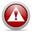 Illustration: warning red circle web glossy icon warning red circle web glossy icon