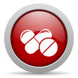 pills red circle web glossy icon