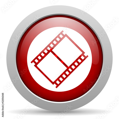 Illustration: film red circle web glossy icon film red circle web glossy icon