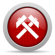 mining red circle web glossy icon