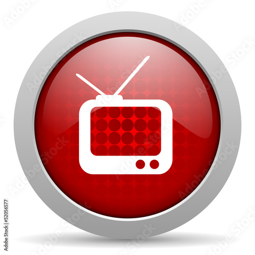 Illustration: tv red circle web glossy icon tv red circle web glossy icon