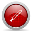 syringe red circle web glossy icon