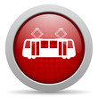 tram red circle web glossy icon