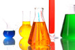 Foto: Test tubes with colorful liquids isolated on white Test tubes with colorful liquids isolated on white