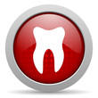 tooth red circle web glossy icon