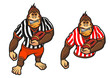 Vektor: Gorilla player with rugby ball Gorilla player with rugby ball