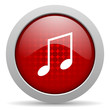 music red circle web glossy icon