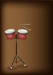 Beautiful Bongo on Stand with Dark Brown Background
