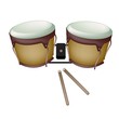 Beautiful Bongo Drum with Sticks on White Background