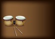 Beautiful Bongo Drum on Dark Brown Background