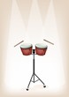 Beautiful Bongo with Stand on Brown Stage Background