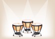 Beautiful Classical Timpanis on Brown Stage Background