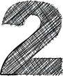 Hand draw font. NUMBER 2