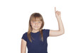 Beautiful blond child asking to speak