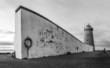 Poolbeg Lighthouse with surrounding wall