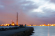 Poolbeg power station and Dublin Port at night