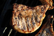 Cooked Thick Pork Chop on the Grill