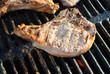 Cooked Porkchop on a Hot Summer Grill
