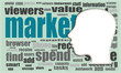 Head with the words on the topic of social networking and media