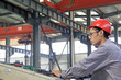 industrial workers in the production line