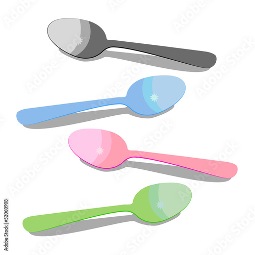 Vector: Colored Spoons set Colored Spoons set