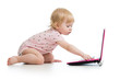 Photo: baby girl playing with laptop toy baby girl playing with laptop toy