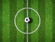 soccer field center and ball top view background