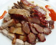 porc et canard laqué, assiette de rotisserie chinoise.