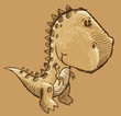 Cute Doodle Sketch Dinosaur