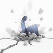 Illustration of a metallic web link icon fallen from sky
