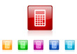 calculator vector glossy web icon set