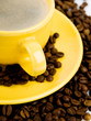 Photo: Coffee in an yellow cup Coffee in an yellow cup