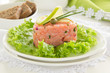 Tartar of salmon with lime.